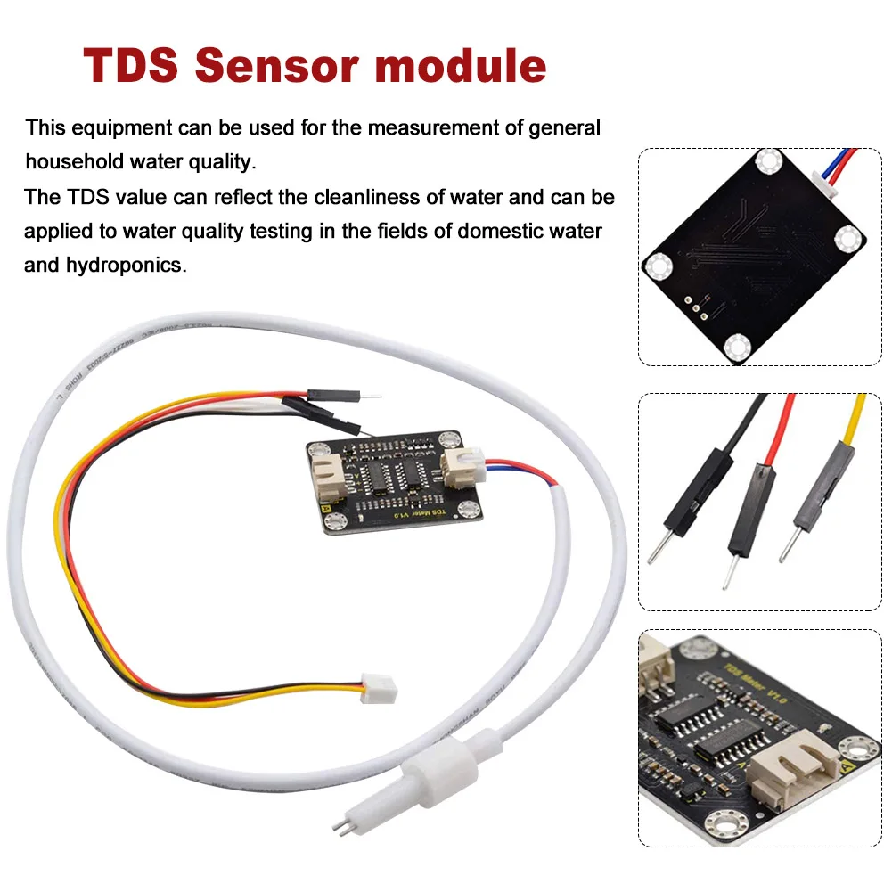 

Online Tester Meter Water Conductivity Quality Monitoring Metal DIY Waterproof Probe Home Analog TDS Sensor Module