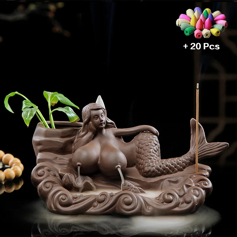 

Ароматическая горелка для благовоний, керамическая горелка для женщин, инструмент для интима в виде русалки, смешанные благовония для игр, ...