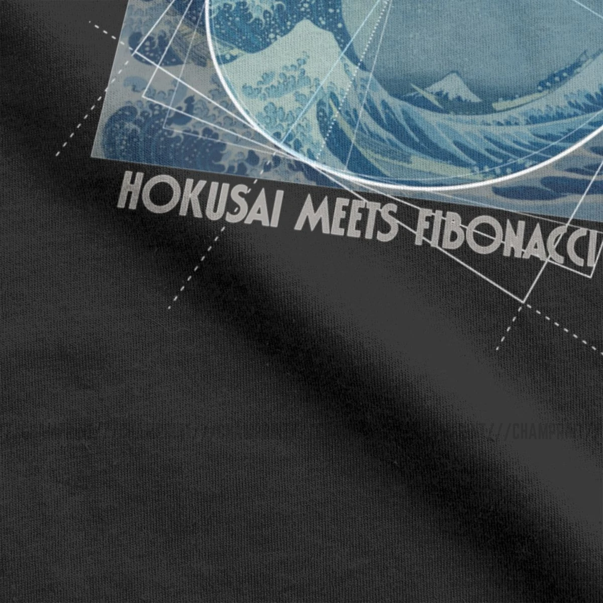 Hokusai соответствует Fibonacci футболка с золотым соотношением сторон Мужская