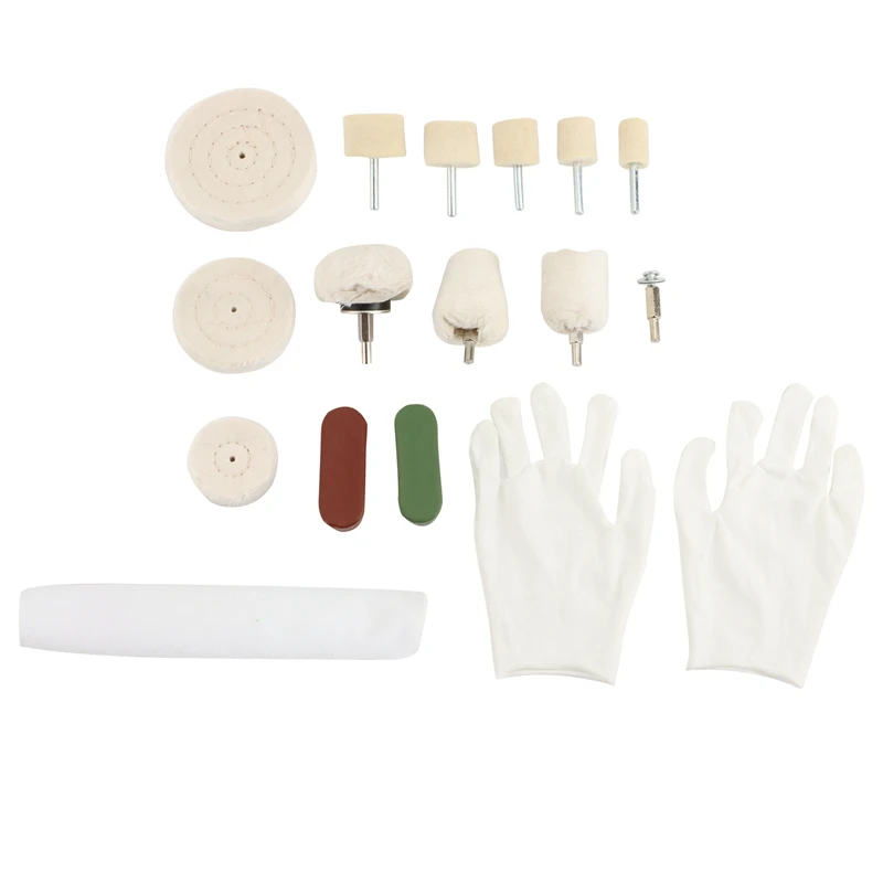16Pcs Electric Drill Polishing Disc Accessory Set with Cone Wheel Paste Gloves | Инструменты