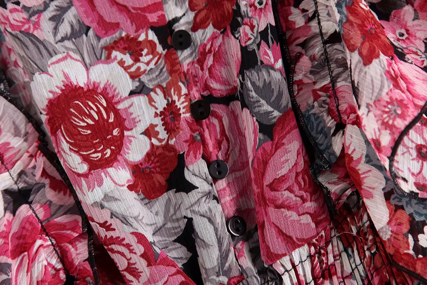 2019 зимнее Новое Каскадное Элегантное Длинное платье с цветочным принтом женское