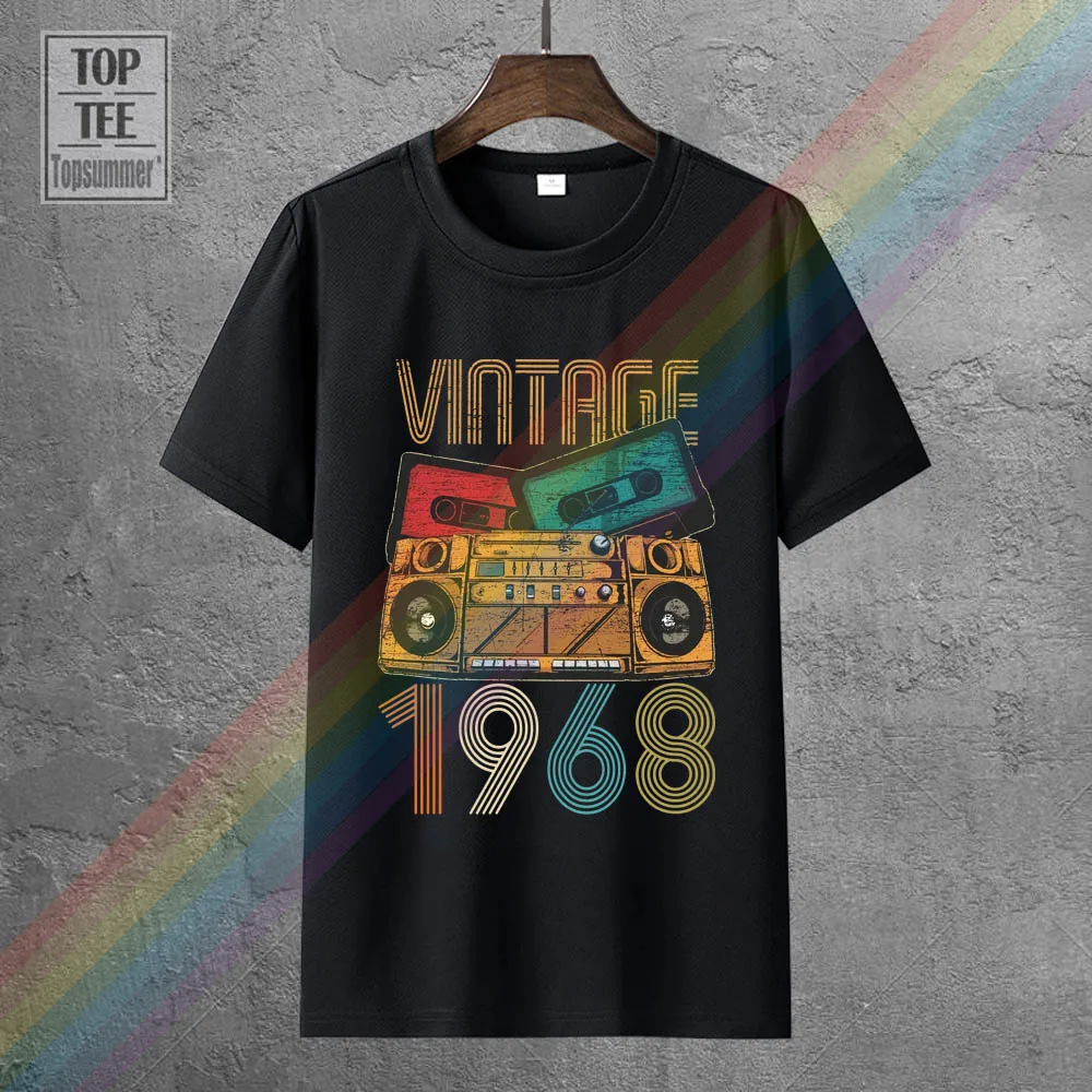 

Vintage 1968 Fun 53Rd Birthday Gift Tee Shirt Punk Rock T-Shirt Hippie Goth Mens Oversized Top T-Shirts Gothic Emo Tshirt