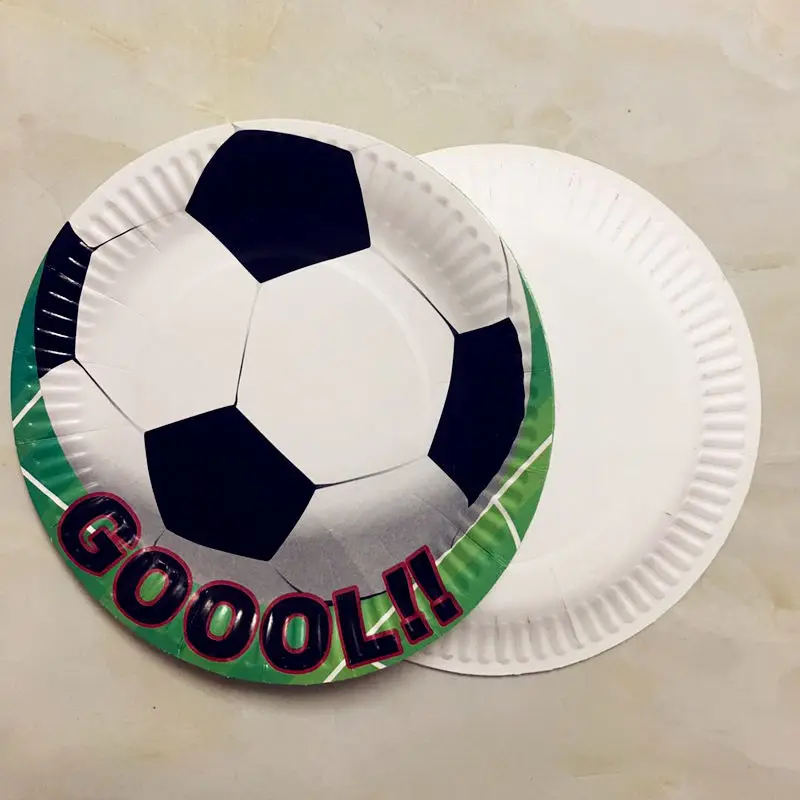 20 шт. 7 дюймовые футбольные тарелки детские праздничные принадлежности для