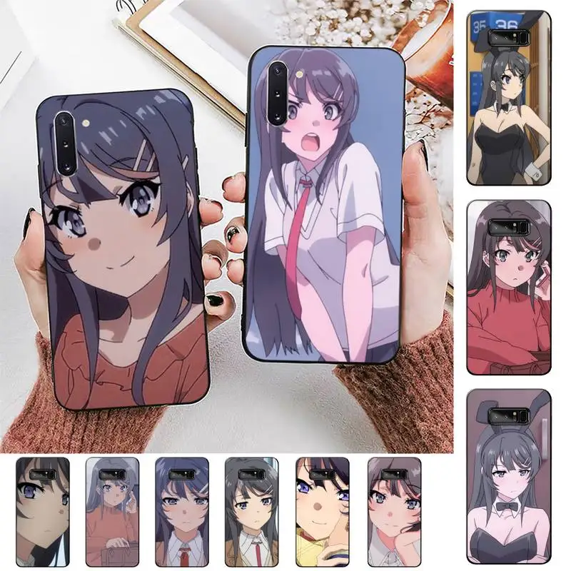 

FHNBLJ Anime Mai Sakurajima Phone Case for Samsung Note 3 4 5 7 8 9 10 20 pro lite ultra for Oppo A9 2020