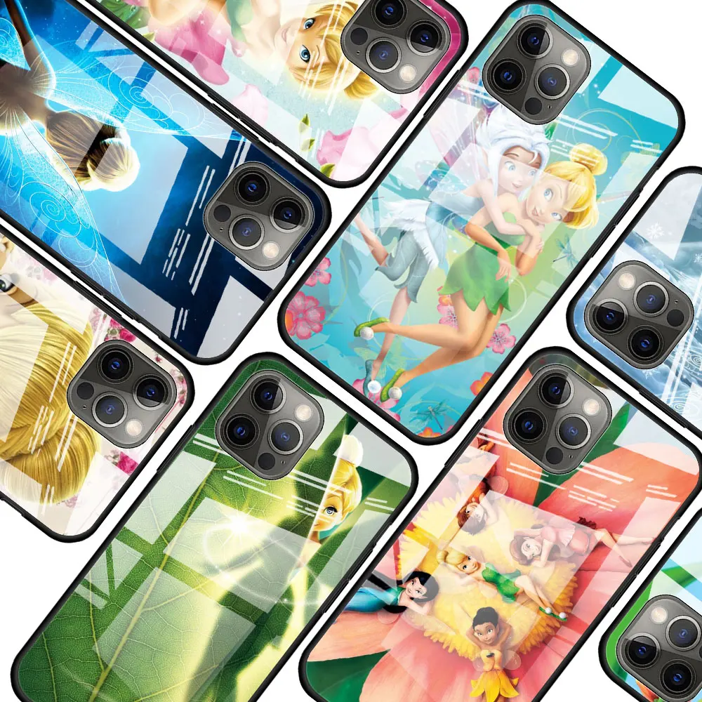 

Disney Tinkerbell princess for Apple iPhone 13 12 Pro Max Mini 11 Pro XS Max X XR 6S 6 7 8 Plus Tempered Glass Phone Case
