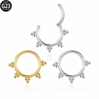 g23 titanium nose piercing hinge segment clicker hoop ring septum ball ear tragus cartilage nostril piercing women girl jewelry