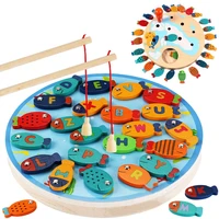 magnetic wooden fishing game toy for alphabet fish catching counting board games toys for 2 3 4 year old girl boy kids birthday