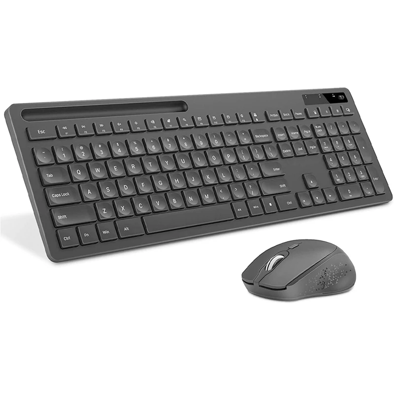 

Wireless Keyboard And Mouse, 2.4Ghz Mute USB Wireless Keyboard And Mouse Combo, Full-Size Keyboard And Mouse