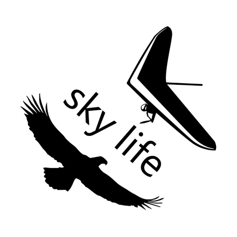 

Car Sticker Hang Gliding Eagle PVC Window Sticker Black/silver 18CM* 16.8cm