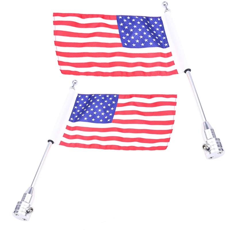2 шт. высокое качество мотоцикл Задняя сторона крепление флаг Полюс США для