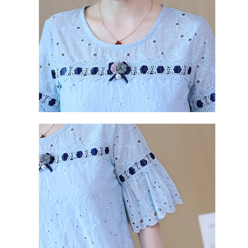женские кружевные цветочные Женские летние 2019 Осенние новые модные хлопковые