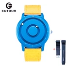 Новые синие магнитные часы EUTOUR, мужские водонепроницаемые повседневные Силиконовые Модные Кварцевые спортивные часы с золотым магнитным шариком, мужские часы