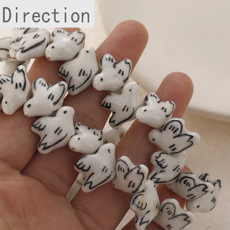 Ручная роспись керамическая птица голубь прямые бусины с отверстиями в японском