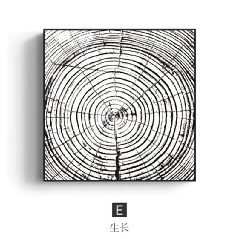 Абстракция пейзаж Вихрь граффити деревянное дерево кольца Холст Картина диван