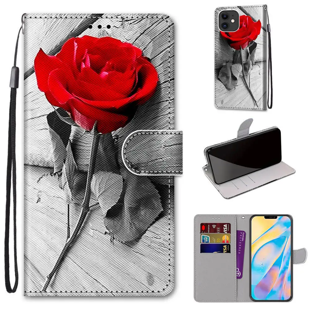 fashion flower phone case for huawei honor 7a 8a 9a 7s 8s 9s 7c 8x 9x 10x 8 9 10 lite 9c 6x 7x y7a y9a y6p y7p flip leather etui free global shipping