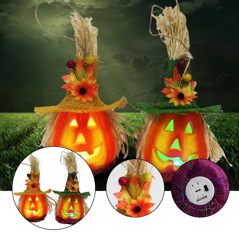 Хэллоуин светодиодный подвесной ночной Светильник полые тыквы Фонари лампа со