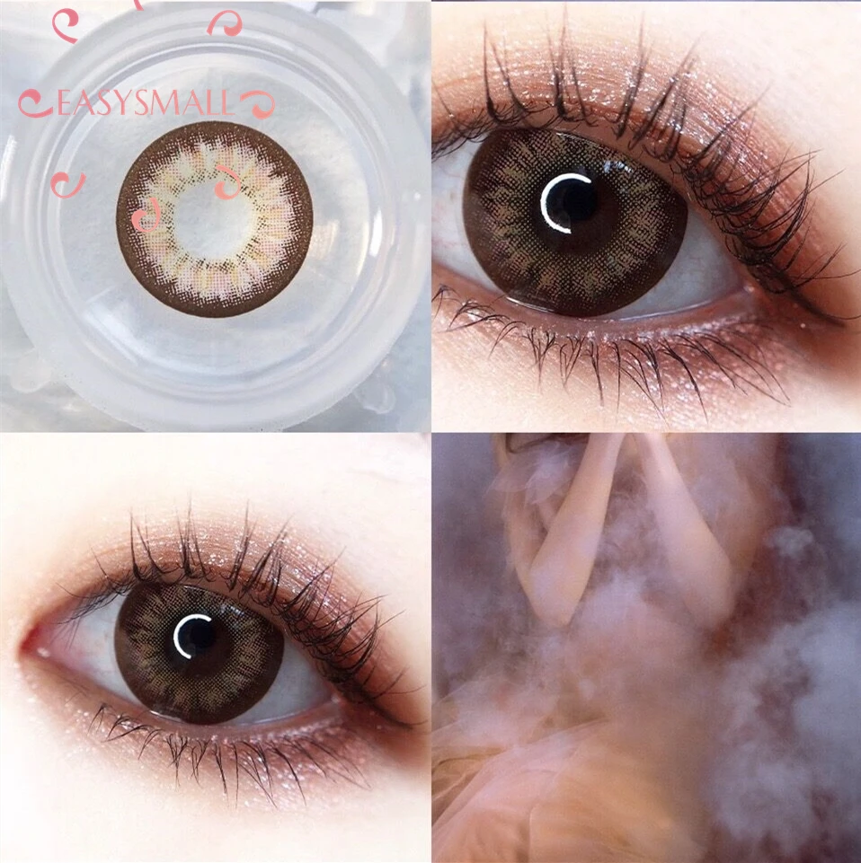 

Easysmall Soft Eyes Contact Lenses High Quality Natural Colored 14.5mm big beautiful pupil Degree 2pcs/pair myopia prescription