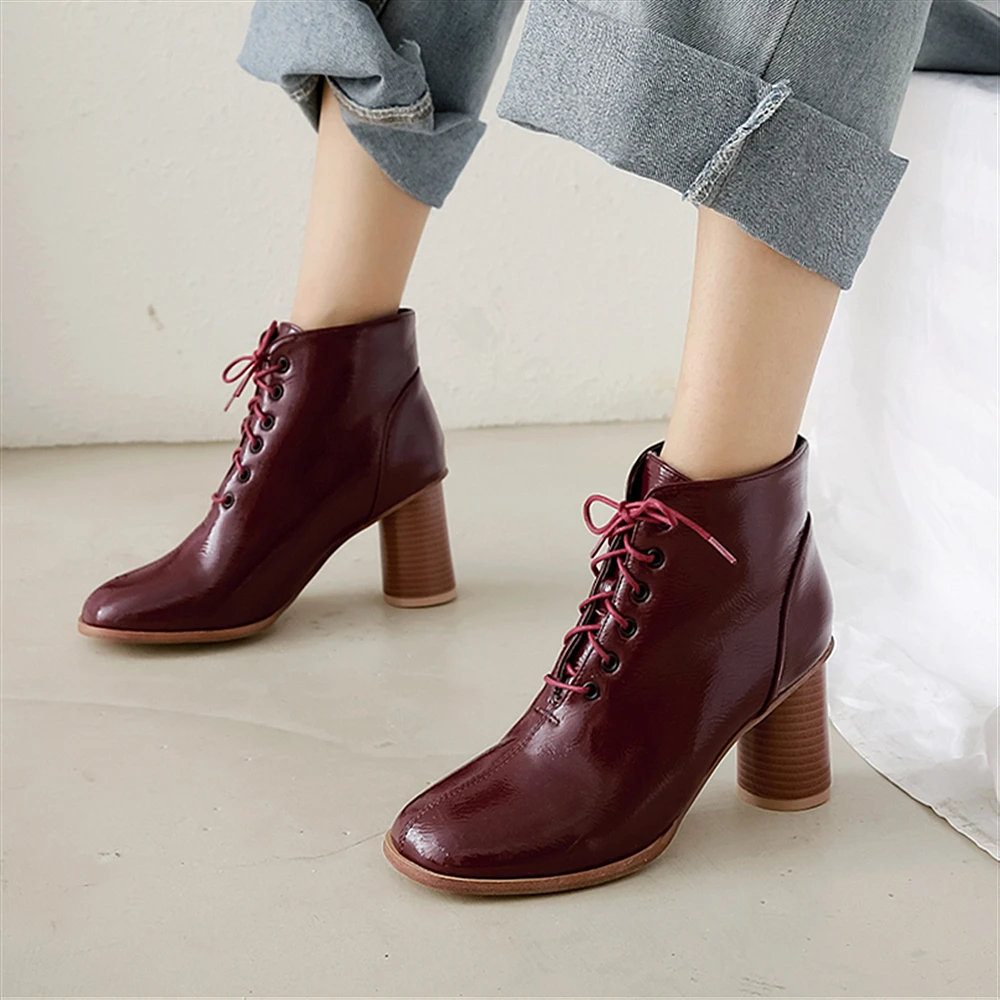 Большие размеры 34-48 Новое поступление модная обувь женские ботинки ботильоны из