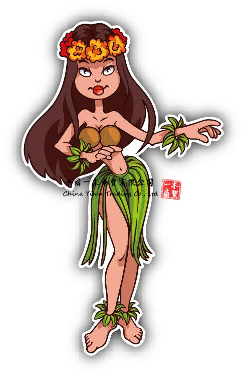 Гавайская девочка Танцующая автомобиль бампер наклейка Snapchat винил pechincha call of duty cyberpunk playboy коготь Лейн Hentai Waifu