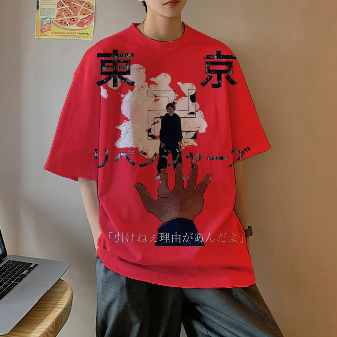 

Tokyo Avengers Japan Hot Sale Harajuku T-shirt Men's Oversized T-shirt 3D Manga T-shirts with Short Sleeves Male Cartoon Tees