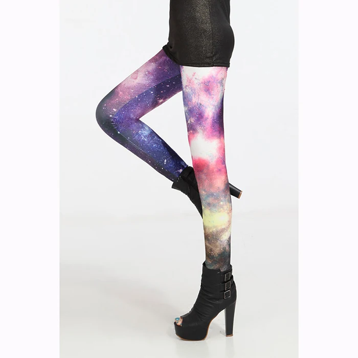 Леггинсы женские с принтом в виде Галактики высокой талией | Женская одежда