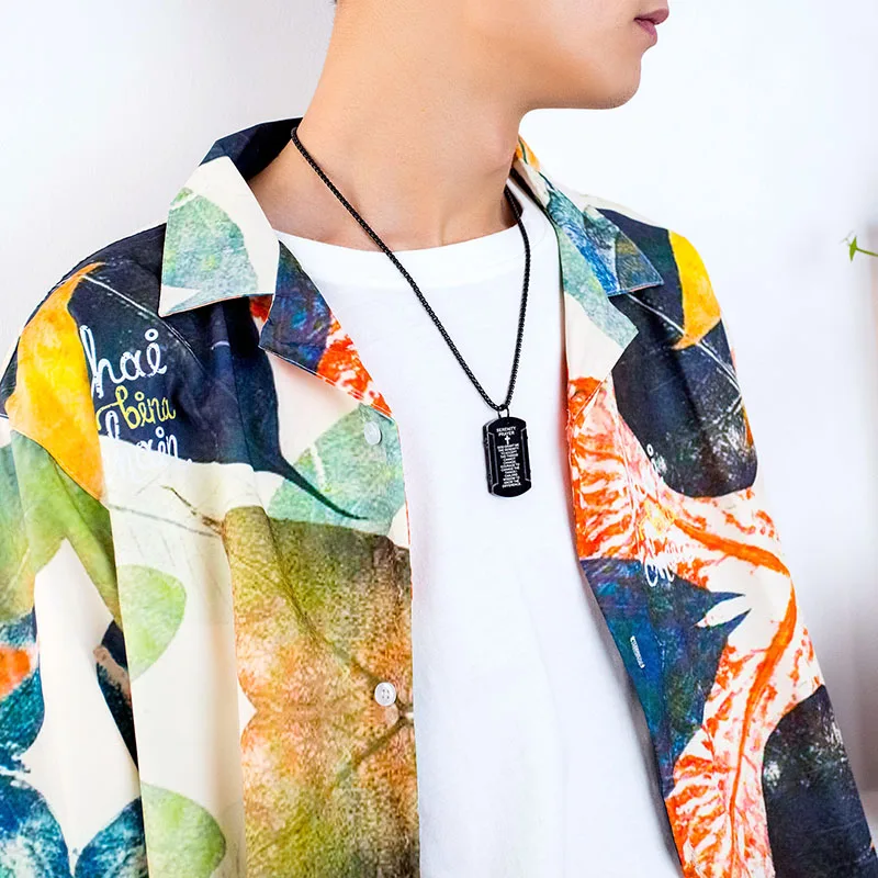 V.YA креативное имя ожерелье из нержавеющей стали христианское Писание Мужская