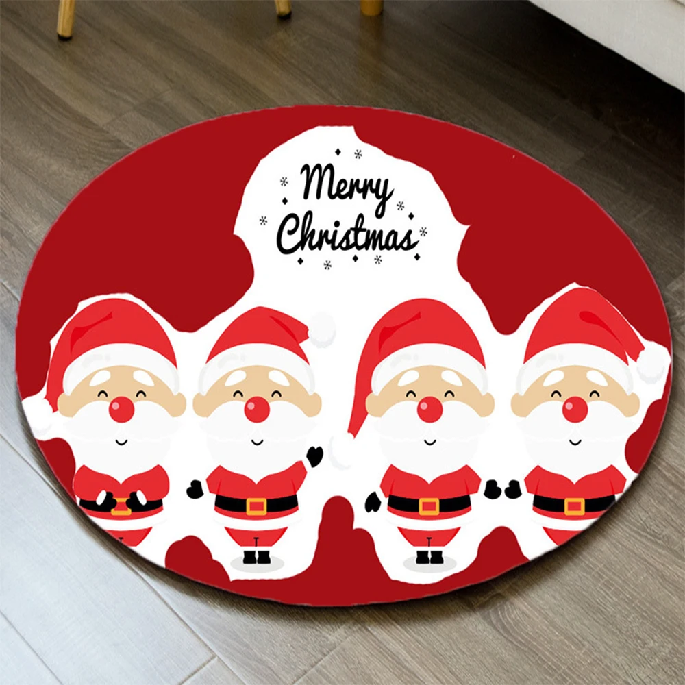 

Коврик с рождественским дизайном круглый напольный коврик для гостиной с надписью "Merry Christmas", домашний декор для спальни, детской комнаты, н...