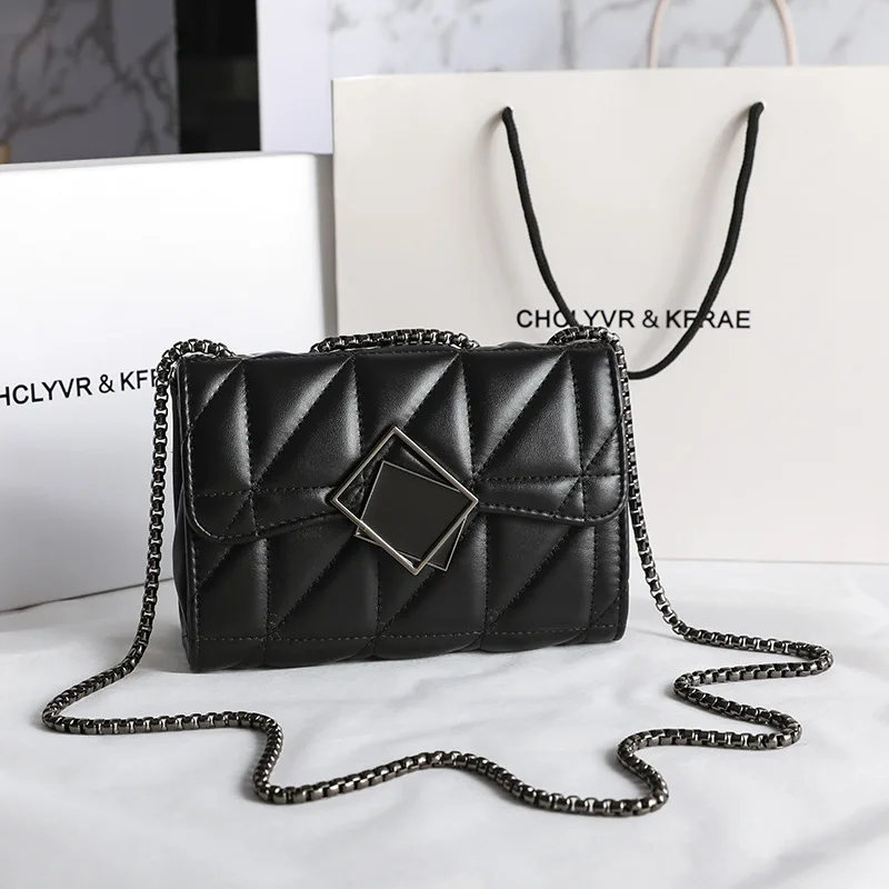

Free Package Crossbody Bags for Women 2020 New Luxury Handbags Bags Designer Diamond Satchels High Quality Leather Metal Chain