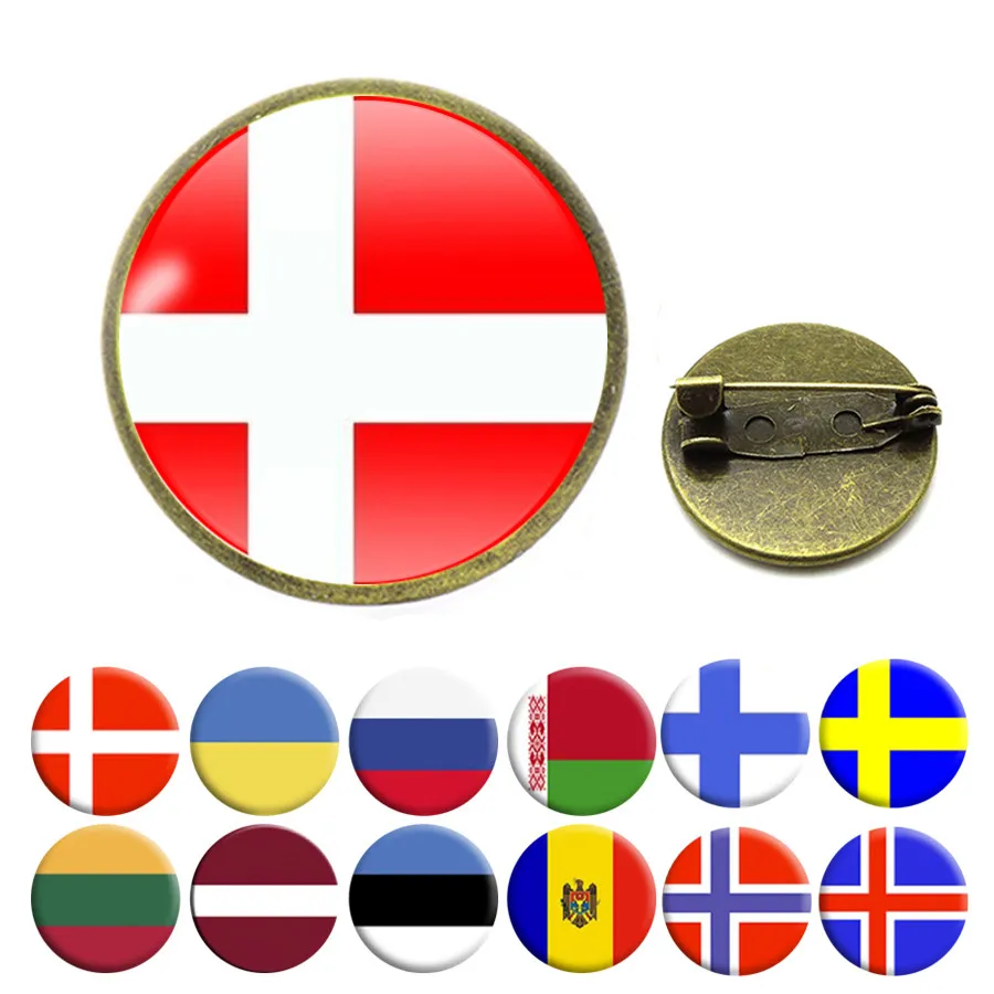 Hot National Flag Brooches Finland Sweden Norway Iceland Denmark Ukraine Russia Belarus Estonia Lativia Brooch Pins Jewelry | Украшения и