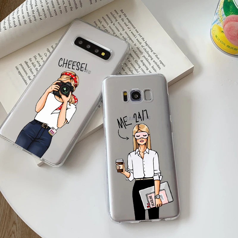 Модный мягкий чехол из ТПУ для Samsung A70 A80 A750 A51 A71 A91 A30 A50 A10 A6 A8 A8plus кофейный девочек |