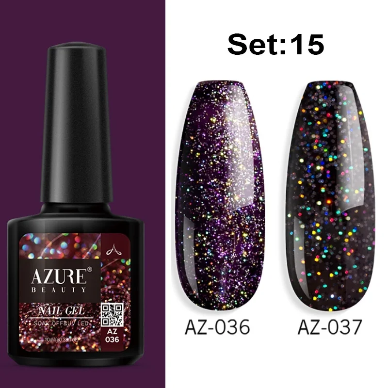 AZURE BEAUTY 2 шт./лот неоновый блеск УФ-гель для ногтей замачиваемый Набор лаков