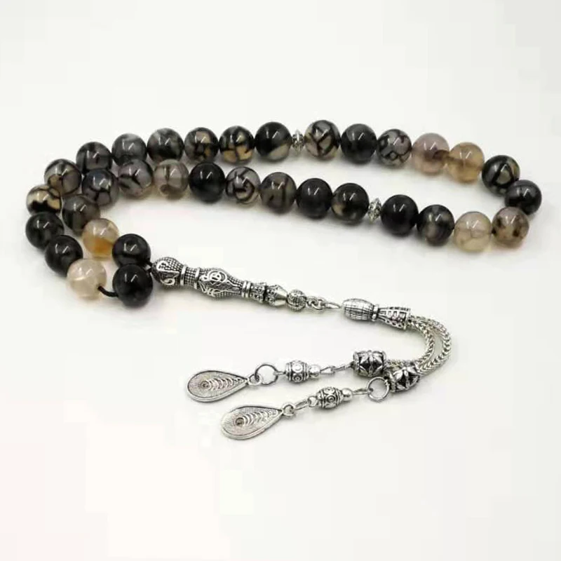 

Muslim Man's Bracelets Natural agates Tasbih gift Islam rosary misbaha Featured prayer beads 33 66 99beads