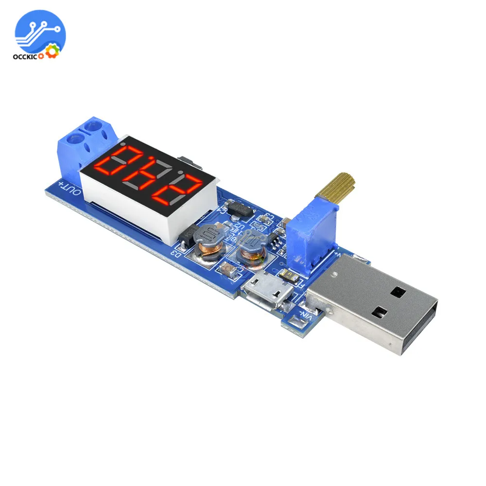 Модуль зарядного устройства USB 5V to 1 2 V 24V Регулируемый преобразователь питания