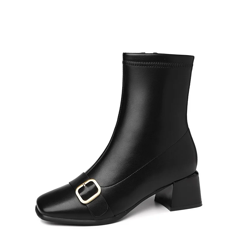 

Женские ботинки, Дамская обувь, ботильоны без шнуровки, нескользящая Мягкая Обувь из искусственной кожи на платформе, женская модная осенне...