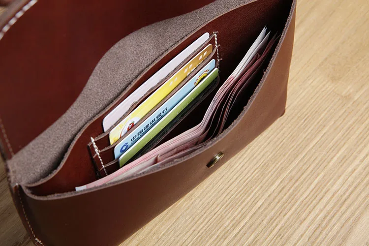 

Original women's cowhide wallet, female clutch bag, leather wallet, Japanese literature and art long money card bag