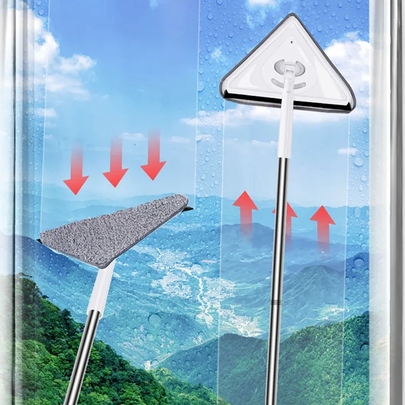 

Adjustable Triangle Cleaning Mop 360 Rotatable Telescopic Rod Dust Cleaning Mop for Washing Floor Windows