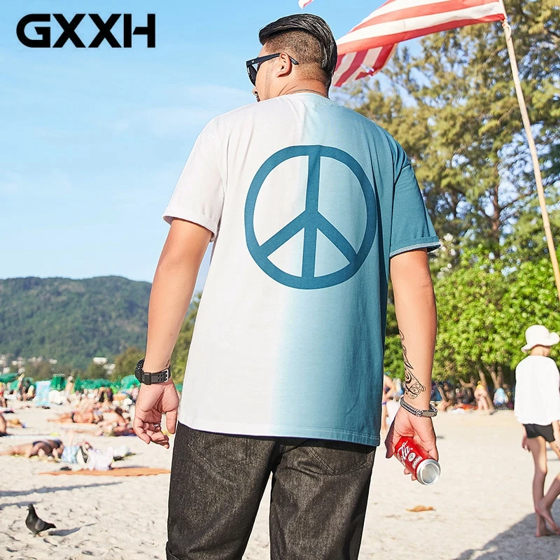 Футболка GXXH мужская оверсайз с круглым вырезом и коротким рукавом Повседневная