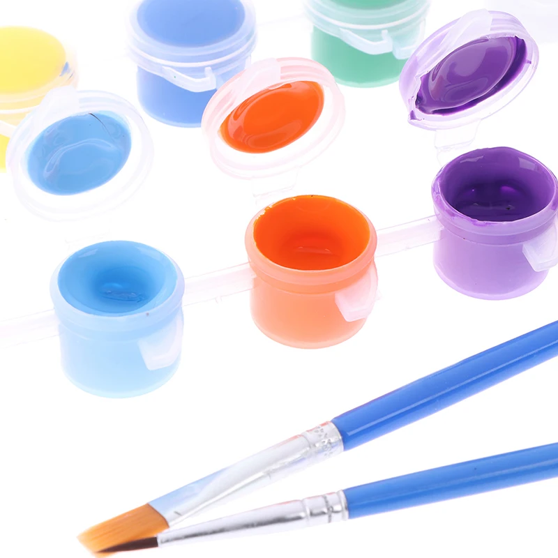 12 цветов Ткань ручная роспись настенный пластырь живопись Рисование для детей