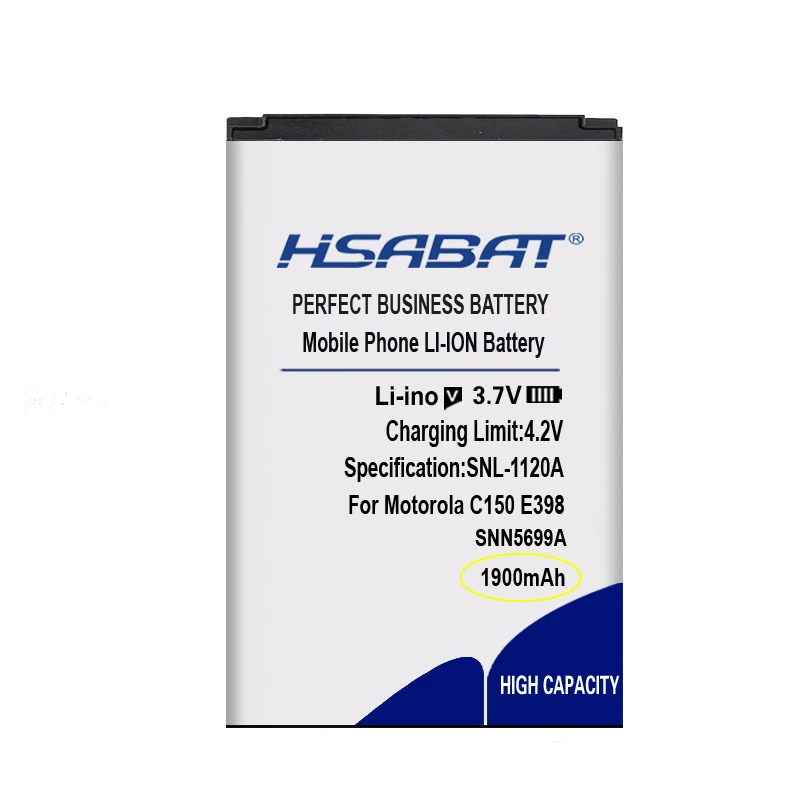 Аккумулятор HSABAT SNN5699A 1900 мАч для Motorola C150 E398 ROKR E1 E3 V810 |