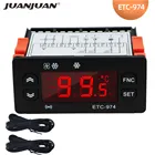 Регулятор температуры с микрокомпьютером ETC-974, термостат для холодильника, двойной датчик NTC, скидка 220 В