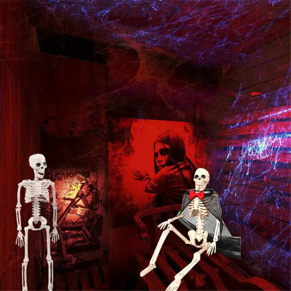 Poseable Skeleton Figure With Movable Joints Haunted House Props For Halloween Party Decoration