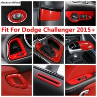 for dodge challenger 2015 2021 window lift head light button dashboard air ac vent handle gear panel cover trim red accessories