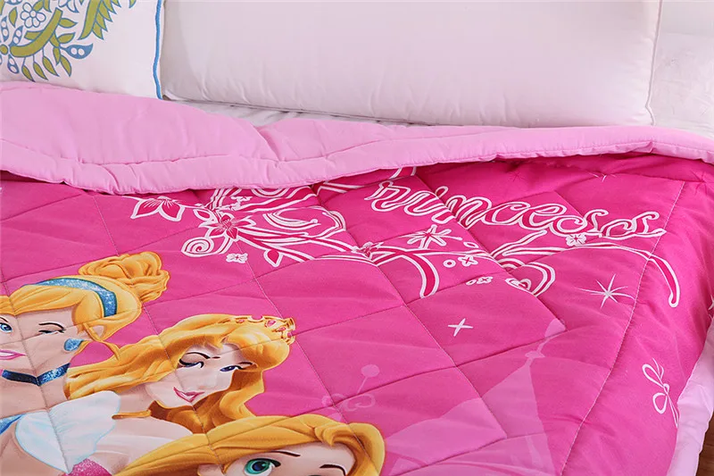 Детское стеганое одеяло Принцессы Диснея розовое постельное белье twin size для
