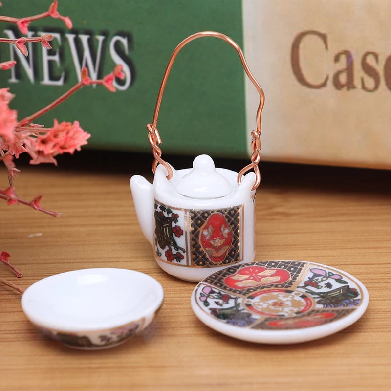 Новое поступление 3 шт./компл. кукольный домик Миниатюрный керамический чайник