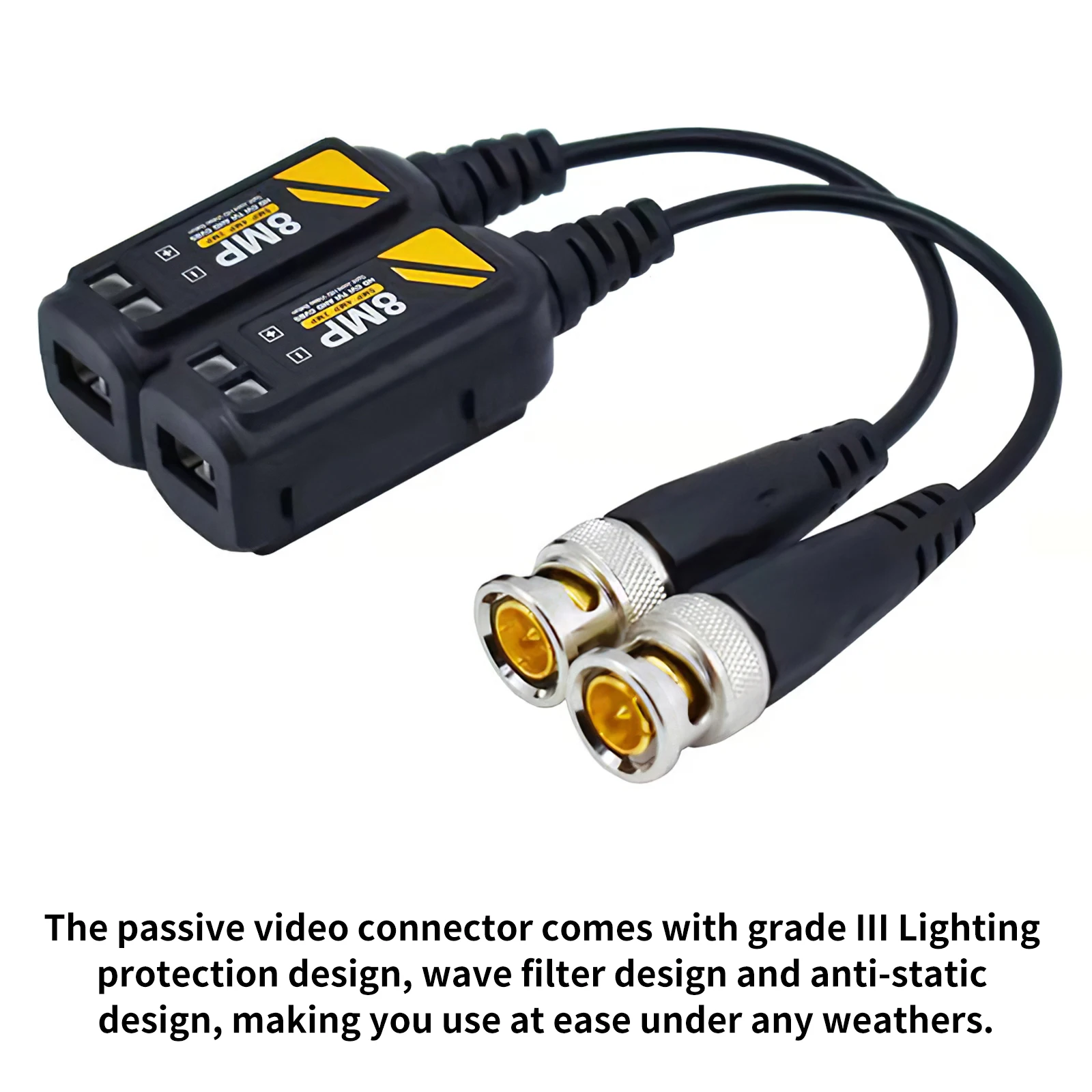 Passive Video Connector CVBS AHD CVI TVI UTP 4 In 1 Balun Coaxial High Definition Twisted Pair Transmitter | Безопасность и защита