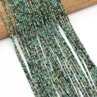 new small beads natural faceted african turquoises stone beads for jewelry making bracelet necklace for women size 3x2mm
