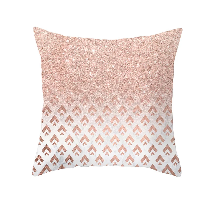 Наволочка розовая золотистая мягкая квадратная для путешествий спальни