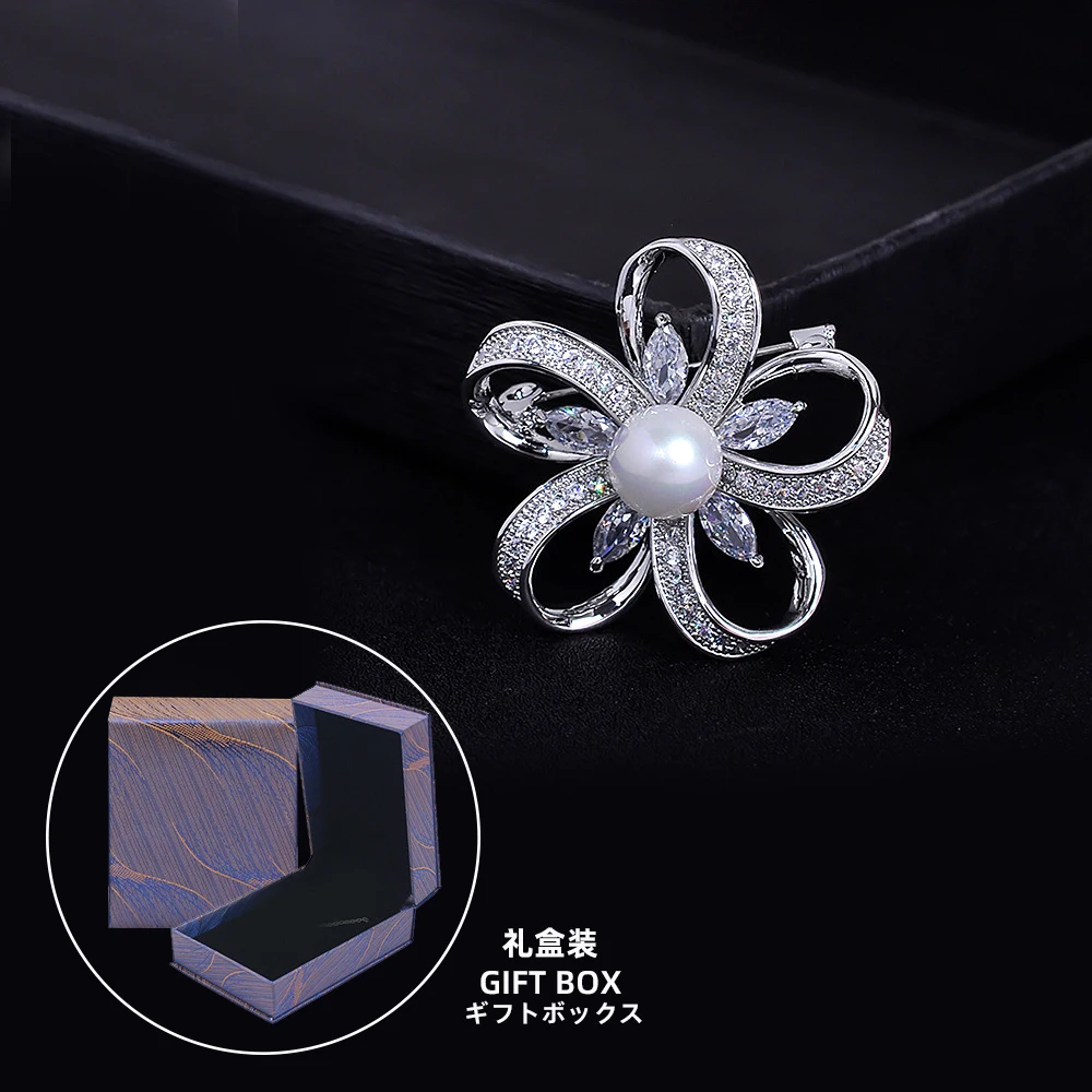 

Brooch Pin Flower Rhinestone Fashion Personality Women Ladies Girlfriend Gift
