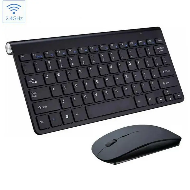 

Беспроводная Бесшумная клавиатура и мышь 2,4 ГГц, мини-мультимедийная полноразмерная клавиатура и мышь, комбинированный набор для ноутбука, ...