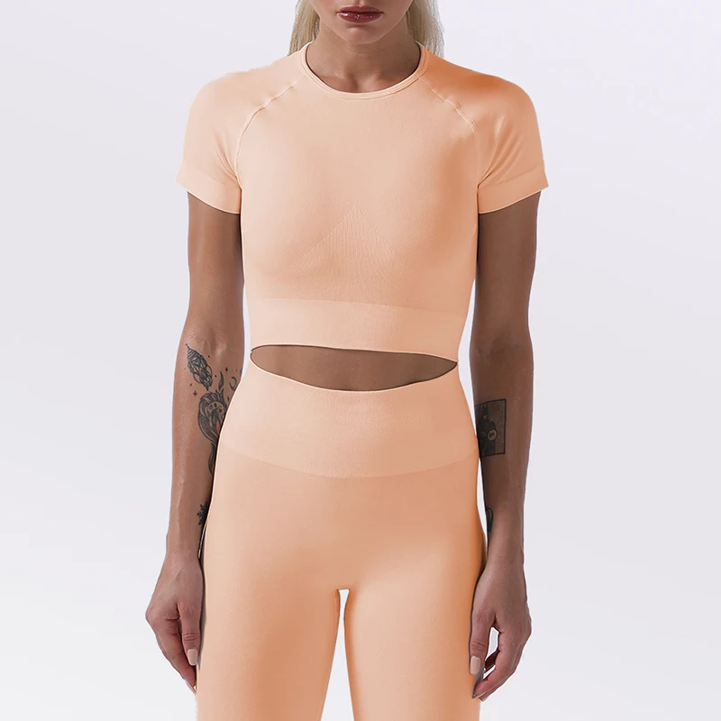 

Fors 8 Colors Sportswear women Workout women's set sport suit High waist pants Short top gym set Tight quick dry Sports wear